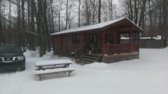 Forest Ridge Campgroundsa and Cabins | Allegheny Cabin - in the snow